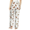 thumbnail image 3 of Uemuo Rabbit And Squirrel Pattern Women's Wide Leg Palazzo Lounge Pants with Pockets Light Weight Loose Comfy Casual Pajama Pants-Small, 3 of 9