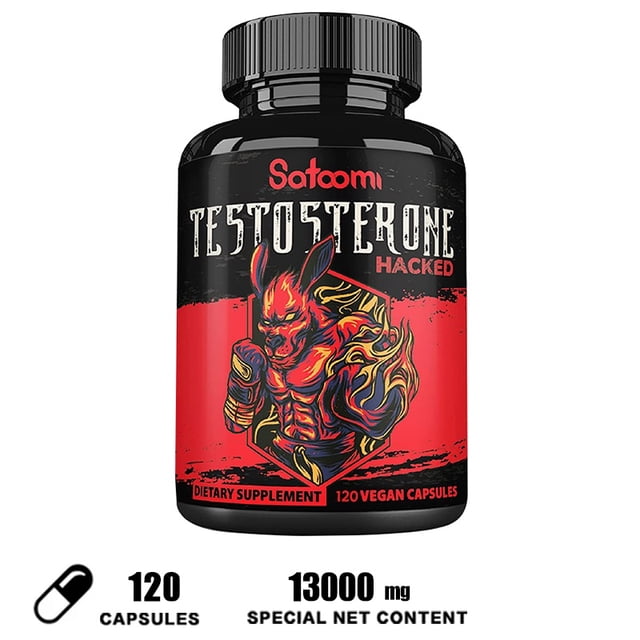 Cápsulas De Testosterona Para Hombres 13000 mg 12 En 1 Con Hierba De Cabra Caliente , Zinc , Vitamina D , Ginseng , Tongkat Ali & More-Refuerzo De Energía , Soporte De Memoria