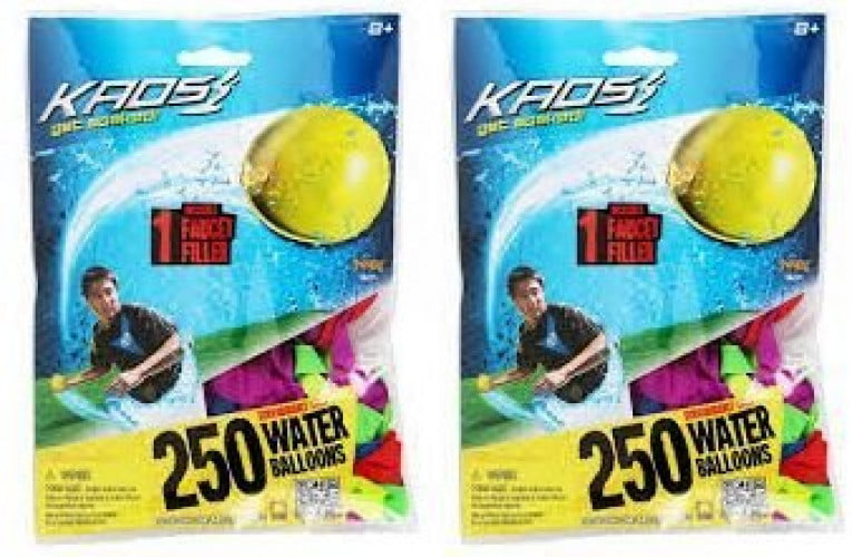 Imperial KAOS Water Balloons 250-Pack with 2 Faucet Fillers 21278
