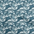thumbnail image 1 of oneOone Cotton Cambric Teal Blue Fabric Skull Dress Material Fabric Print Fabric By The Yard 42 Inch Wide, 1 of 4