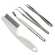 thumbnail image 1 of Juego De Herramientas Para Eliminar Garrapatas Humanizado Antideslizante Prácticas Pinzas De Horquilla De Acero Inoxidable Y Plástico Kit De Eliminación De Pulgas Con Peine Con Caja,4Pcs/Set Eigraketly PT000790-00, 1 of 6