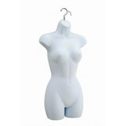 Women's Full Torso Female Plastic Hanging Mannequin Body Form White