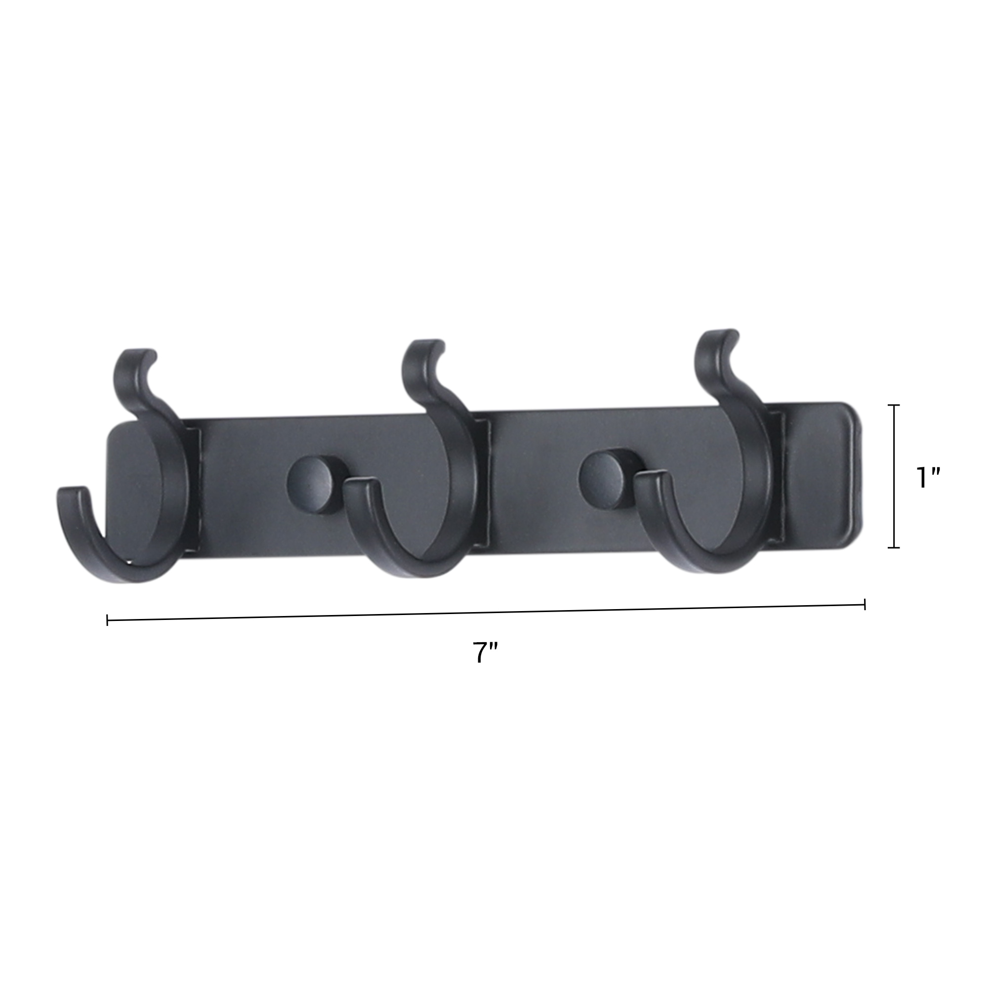 Unique Bargains 1 Pack Coat Rack Wall Mount Metal Coat Hook for Hanging with 3 Hooks Black