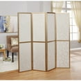 Roundhill Furniture Giyano 4 Panel Wood Frame Room Divider, 70" Tall