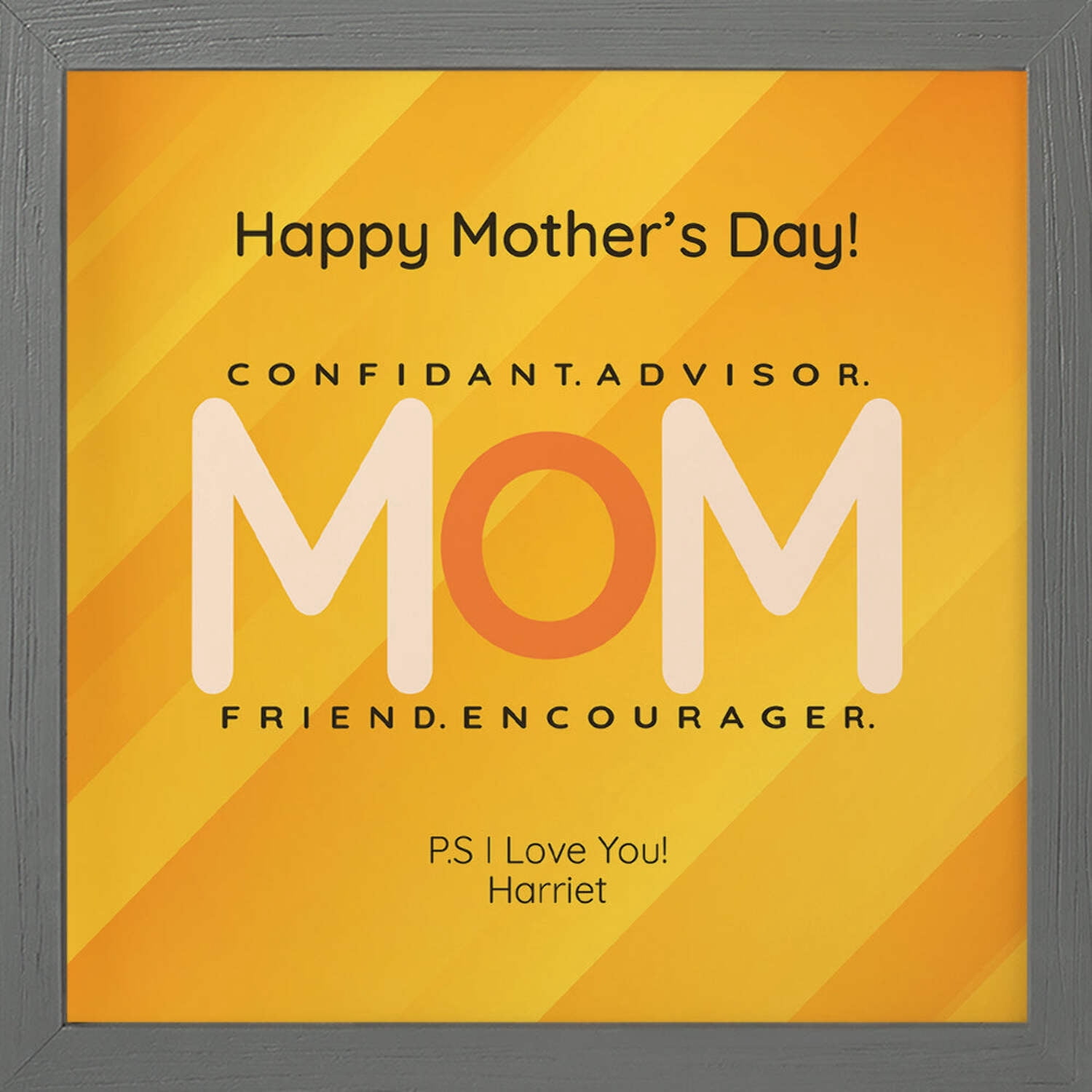 Mother's Day Birthday Personalized Print or Framed Print | Confidant. Advisor. Friend. Encourager