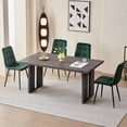 thumbnail image 5 of Set of 4 Velvet Dining Chairs - Mid Century Modern Dinning Chair, Upholstered Cushion Seat, Square-Patterned Backrest, Dinner Chairs with Metal Legs for Dining Living Room, Bedroom, Green, 5 of 10