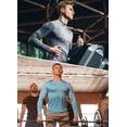 thumbnail image 4 of BALEAF Men's Long Sleeve Running Shirts Workout Tops Quick Dry SPF Rash Guard Lightweight Hiking Sun Protection t shirt Grey L, 4 of 5
