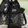 thumbnail image 4 of Hfppkn Polka Dot Drawstring Ita Handbag Clear Display Shoulder Bag for Daily Commute 35x14x36cm Black, 4 of 7