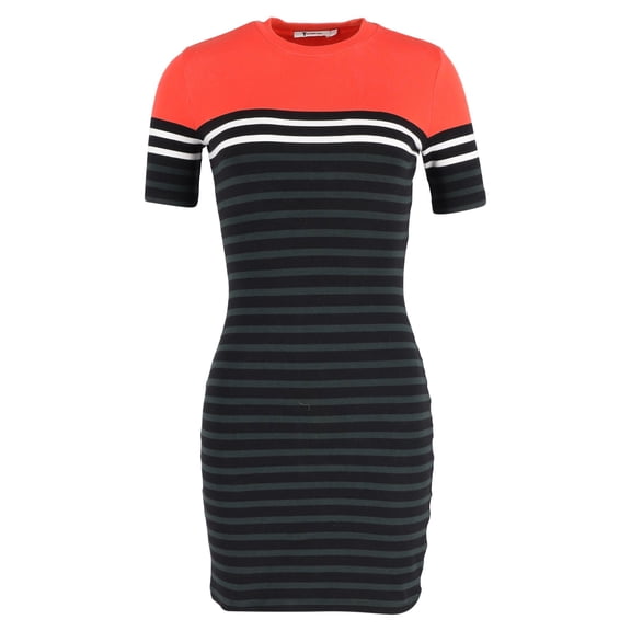 Pre-Owned T by Alexander Wang Striped T-Shirt Dress in Multicolor Cotton