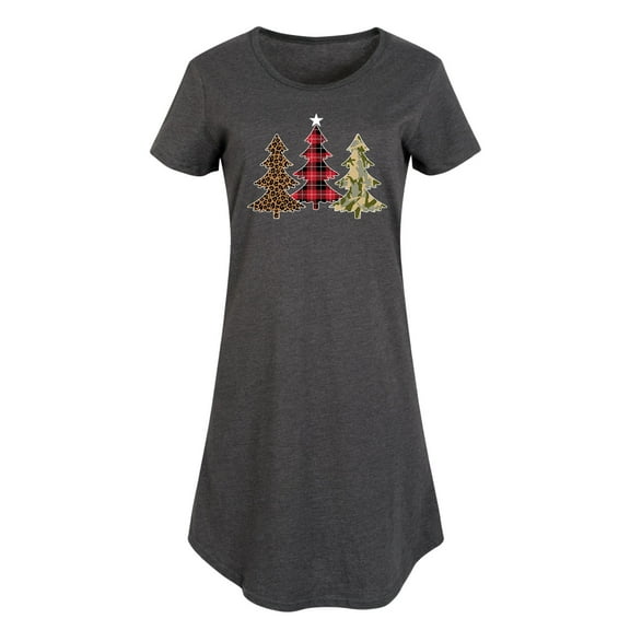 Instant Message - Plaid Leopard Camo Trees - Women's Any Way Dress