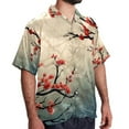 thumbnail image 2 of Tree Men's Short Sleeve Poplin Shirt, Casual Printed Button Down Summer Beach Shirt - Unisex, 2 of 6