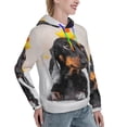 thumbnail image 6 of Uemuo Dachshund Sitting in Bathtub Pattern Women's Hoodie with Eye-catching Drawstrings- Casual Pullover Hoodie with Kangaroo Pocket, Stylish Hooded Sweatshirt-Medium, 6 of 7