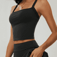 thumbnail image 4 of Feekit Women's Square Neck Workout Tank Top, Fitted Cropped Yoga Sports Top, Stretch Athletic Camisole for Running, Fitness, Lounge and Casual Wear, 4 of 5