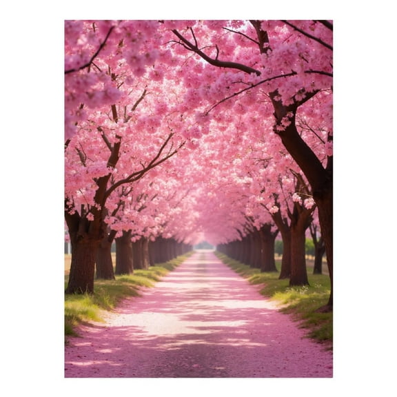 Diamond Art Kit for Adults, Path Under Blossoming Cherry Trees Diamond Painting for Adults Beginners, DIY Diamond Art Painting Kits, 5D Diamond Painting Crafts for Home Decor 12x16 Frameless