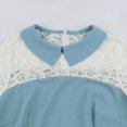 thumbnail image 4 of Vestido de fiesta de encaje sólido elegante vintage con cuello vuelto y media manga para mujer Fridja  NMB573, 4 of 8