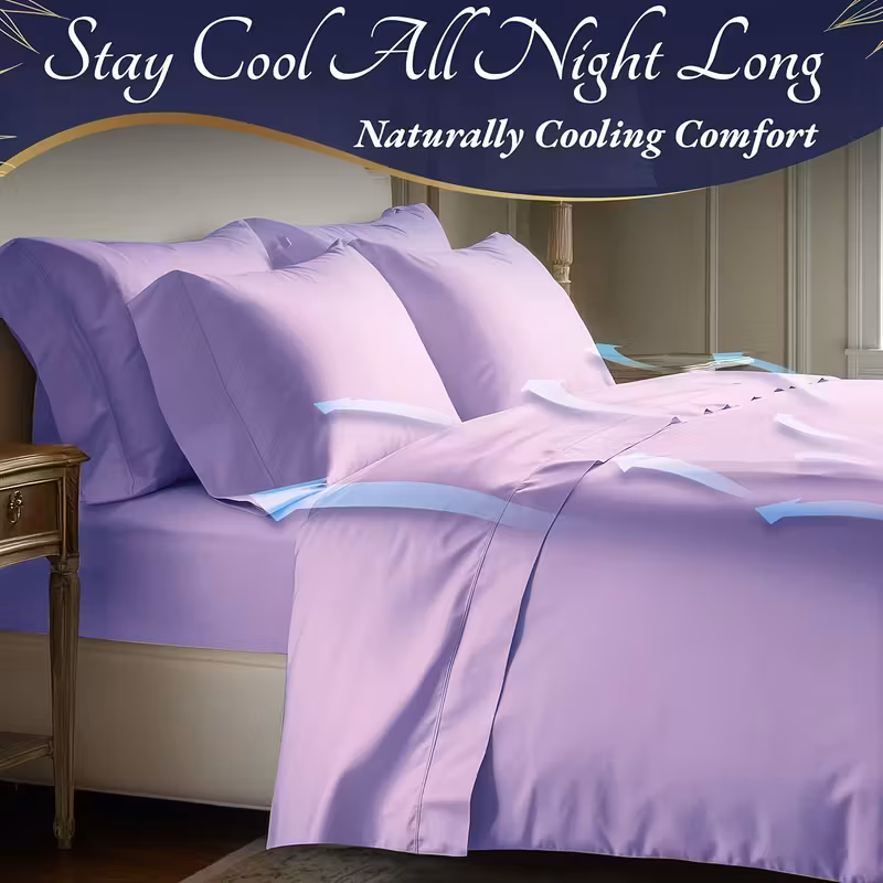 4-Piece Bamboo Bed Sheet Set - Cooling, Extra Deep Pocket, Breathable  -  Dark Grey (Full)