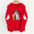 thumbnail image 4 of LEKWK Halloween Hoodies for Women Drawstring Ghost Pattern Cute Graphic Sweatshirts Fall Winter Long Sleeve Relaxed Fit Casual Funny Tops, 4 of 6