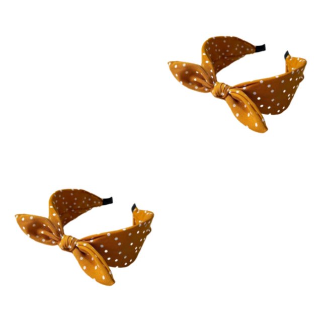 Baohd Style avec des Femmes Absorbant la Sueur Accessoires Légers et Durables Bandes de Cheveux Jaune 2Set