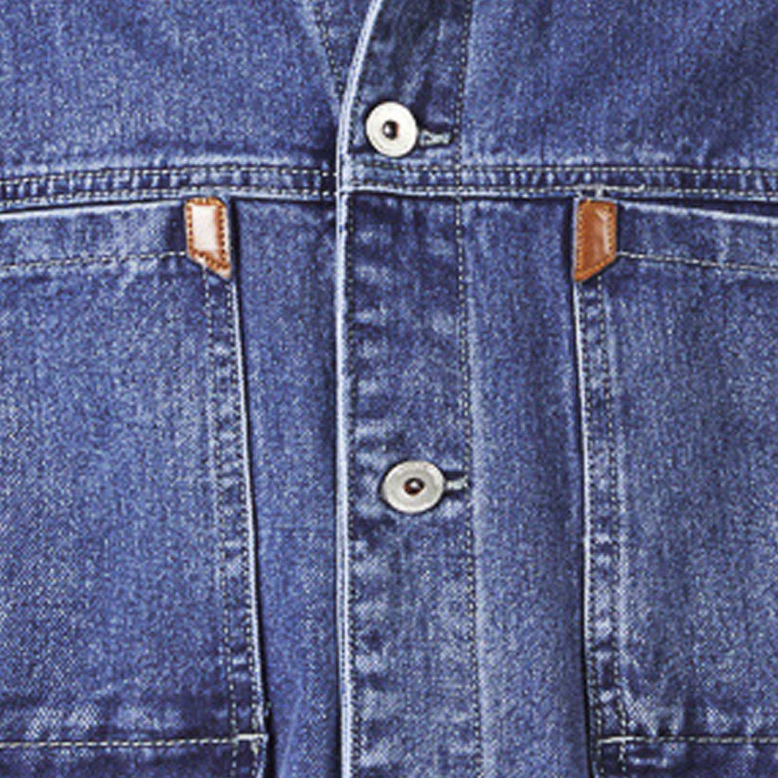 BZGTZT Jean Jacket for Men Casual Workwear Long Sleeve Lapel Collar Jacket Loose Denim Coat with Multi Pockets