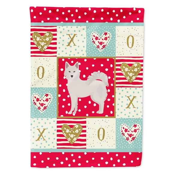 Carolines Treasures CK5826CHF Danish Spitz Love Flag Canvas House Size Large multicolor