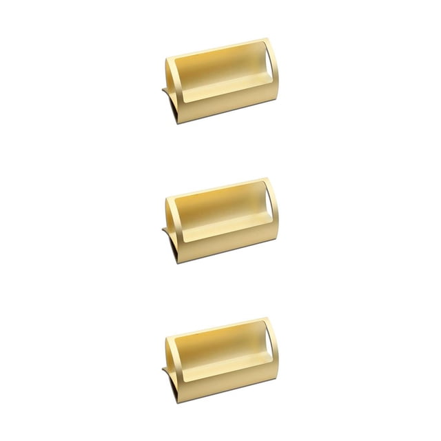 Baohd 1/2/3/5 Modern Aluminum Alloy Desktop Q Shape Business Card Holder for Tradeshows Sleek Look Gold 3PCS