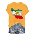 thumbnail image 6 of GEWSEY Women's Iran Map with Lion and Sun Emblem Vintage Persian Heritage V-Neck T-Shirt (Gold, L), 6 of 6