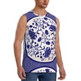 thumbnail image 2 of Daiia Blue And White Porcelain Pattern Printed Men's Tank Tops,Casual Soft Sleeveless Gym Muscle Shirts Bodybuilding Tee-3X-Large, 2 of 8