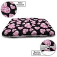 thumbnail image 3 of Diamonds Pet Bed, Romantic Pink Heart Stones on Black Background Valentines Day Theme, Chew Resistant Pad for Dogs and Cats Cushion with Removable Cover, 24" x 39", Pale Pink Black, by Ambesonne, 3 of 4