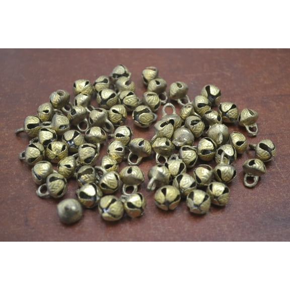 100 Pcs Handmade Brass Belly Dance Solid Jingle Bells 10mm