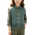 thumbnail image 4 of fatyb Toddler Baby Sweater Vest Sleeveless Button down V Neck School Uniform Cardigan for Boys Girls, 4 of 7