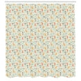thumbnail image 3 of Cat Shower Curtain, Cheerful Childish Pet Lover Pattern with Hand Drawn Funny Kitties Birds Clouds and Rain, Fabric Bathroom Set with Hooks, 69W X 84L Inches Extra Long, Multicolor, by Ambesonne, 3 of 3