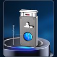 thumbnail image 6 of YIKA Intelligent Induction Butane Lighter Windproof Double Flame Lighter Transparent Visible Oil Window Multiple Ignition Adjustable Flame F, 6 of 6