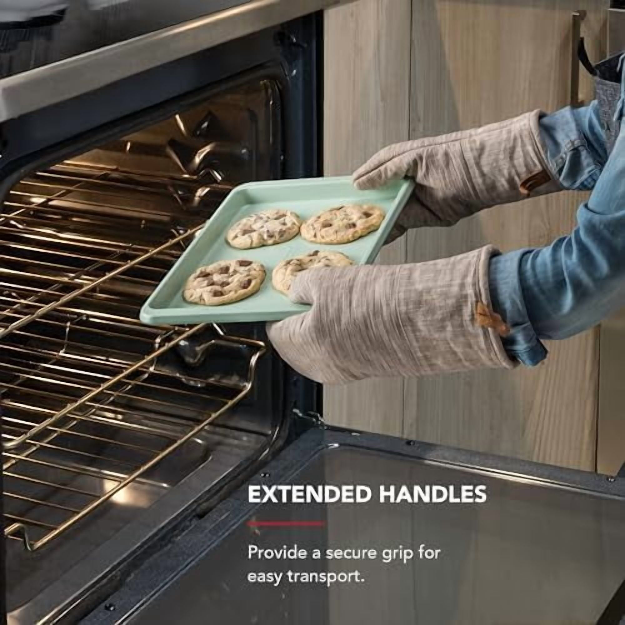 9x13in Nonstick Aluminized Steel Baking Sheet, Pistachio