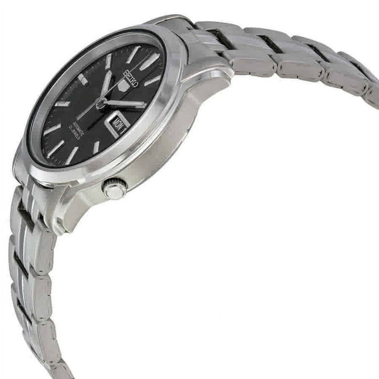 Seiko 5 automatic black top dial stainless steel men's watch