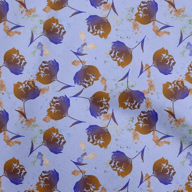 oneOone Georgette Viscose Orange Fabric Florals Sewing Craft Projects Fabric Prints By Yard 42 Inch Wide