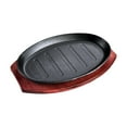 thumbnail image 5 of yotijay Griddle Steak Fry Pan Plate, Teppanyaki Grill Iron with Bamboo Tray BBQ 8inch, 5 of 9
