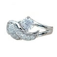 thumbnail image 2 of Xinyolin Cubic Zirconic Angel Wing Shape Ring - Round Alloy Wedding Proposal Ring, 2 of 8