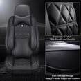 thumbnail image 5 of OTOEZ Universal PU Car Seat Cover Luxurious Full-Covered Front & Rear 5-Seat Cushion Protector Fit Most Honda Toyota Chevy Ford Nissan SUV, 5 of 11