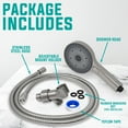 thumbnail image 5 of Metpure Handheld Shower Head with Easy Clicker - Multiple Spray Patterns. 5" Large Head for Waterfall Showering Experience. Stainless Steel Hose & Adjustable Mount Holder. Brushed Nickel, 5 of 7
