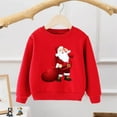 thumbnail image 3 of SonxaHe Boy Girl Sweatshirt Christmas Letter Print Long Sleeve Party Soft Cozy Unisex Sweatshirts Red,Sized 18-24 M, 3 of 3