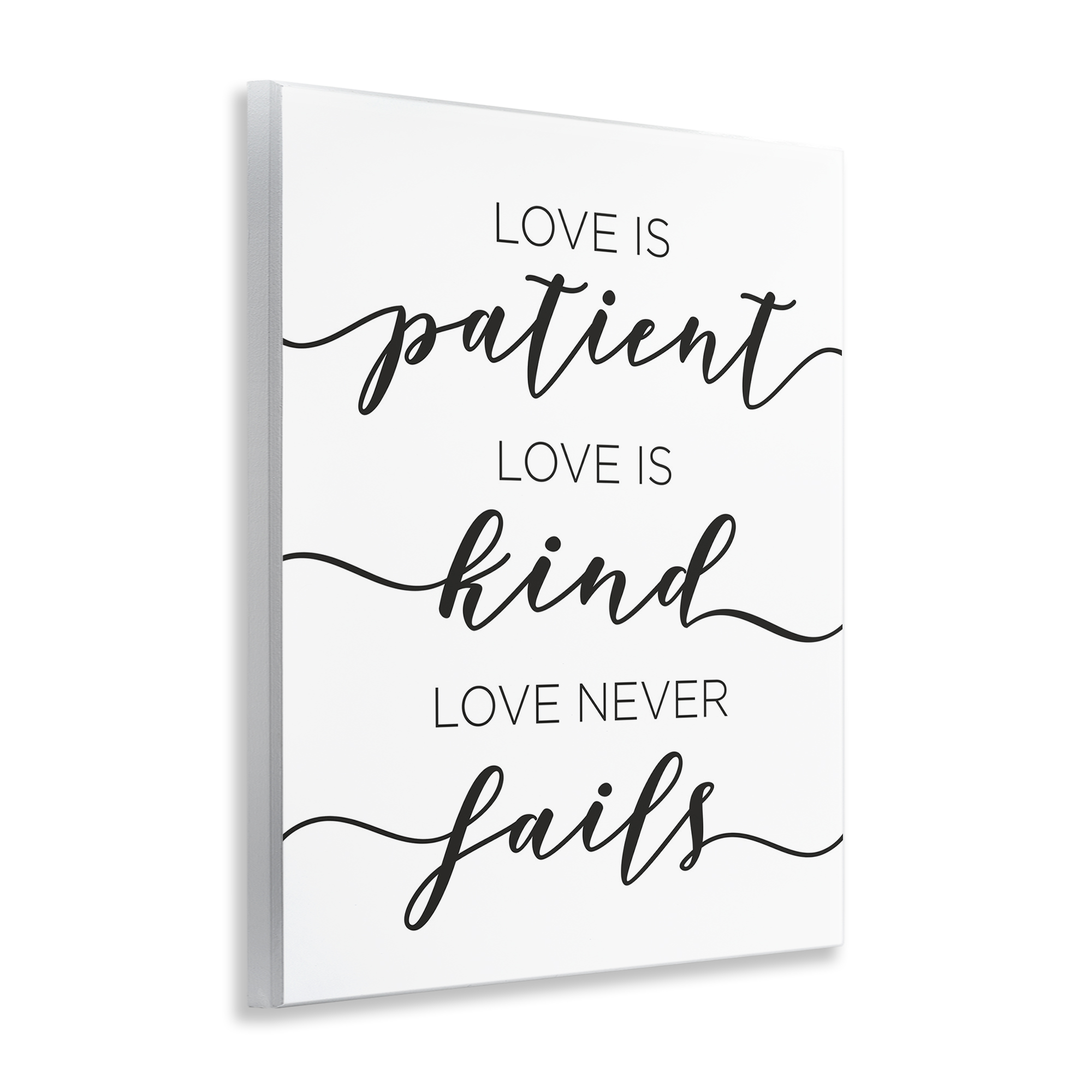 Stupell Industries Love Never Fails Phrase Typography Painting Unframed Art Print Wall Art, 11 x 14
