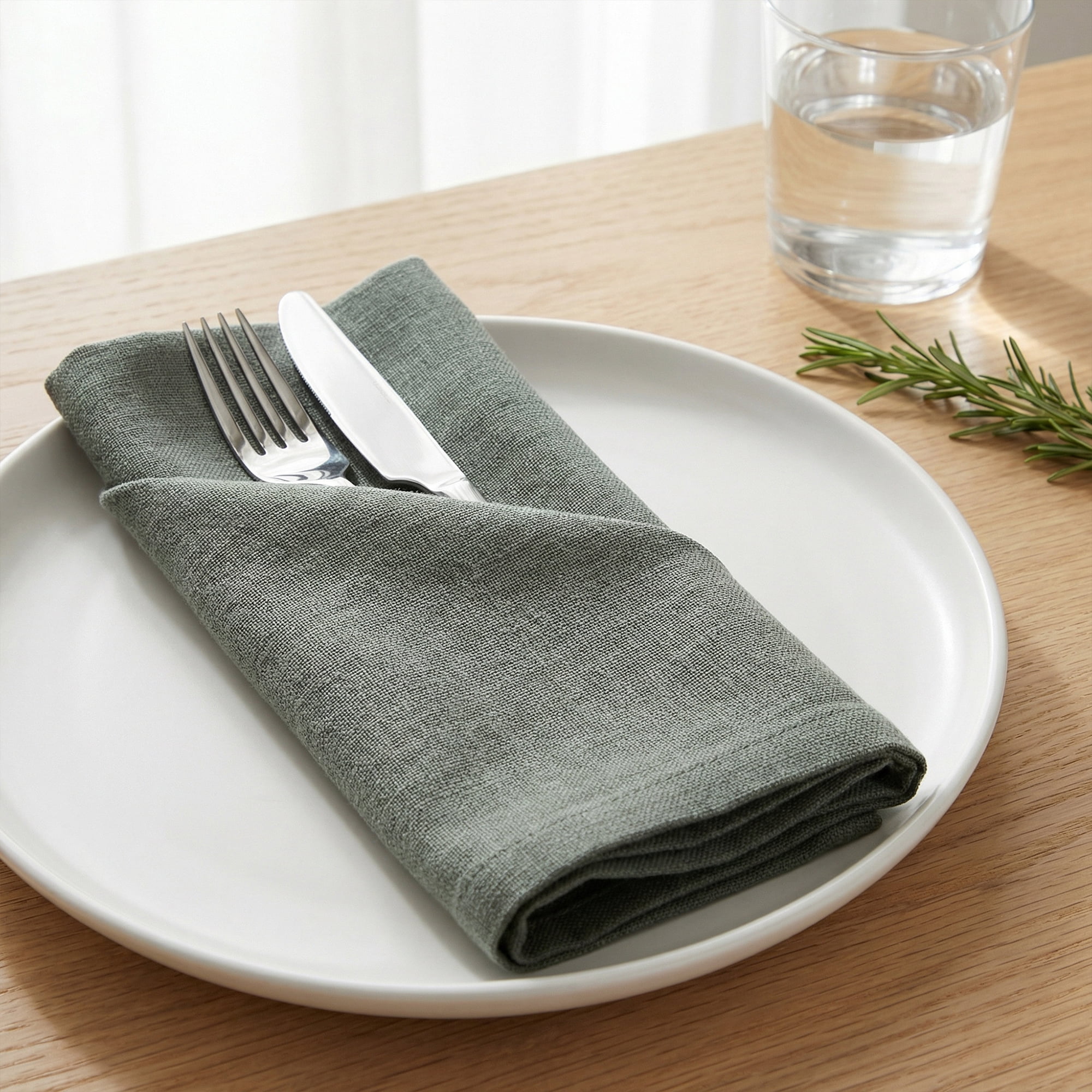 Unique Bargains 6Pcs Cotton Washable Cloth Napkins Dark Green 16x16inch