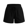 thumbnail image 7 of Women's Casual Shorts Comfy Elastic Waist Lightweight Summer Wide Leg Comfy Trendy Shorts with Pockets by Yigetop Black XL, 7 of 7
