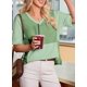 thumbnail image 3 of Tops Dokotoo Spring para mujer, camiseta verde de manga corta con cuello en V, 3 of 6