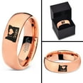 thumbnail image 4 of Tungsten Oregon The Beaver State Love Heart Band Ring 7mm Men Women Comfort Fit 18k Rose Gold Dome Polished, 4 of 4
