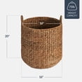 thumbnail image 3 of Best Choice Products Round Storage Basket w/ Handles, Handwoven Water Hyacinth, Storage Organizer Tote - Chestnut, 3 of 9