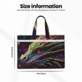 thumbnail image 3 of Cauagu Colorful Dragon Head Profile Pattern Canvas Tote File Bag, Zipper Tote Bag Business Briefcase Document Bag with Handle A4 File Organizer Laptop Bag for Travel and Work, 3 of 8