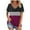 007 Wine, variant on Fanxing Womens V Neck Tshirts Oversized Summer Tops Trendy Color Block Short Sleeve Tee Shirts Patchwork Graphic Tees Wine,S