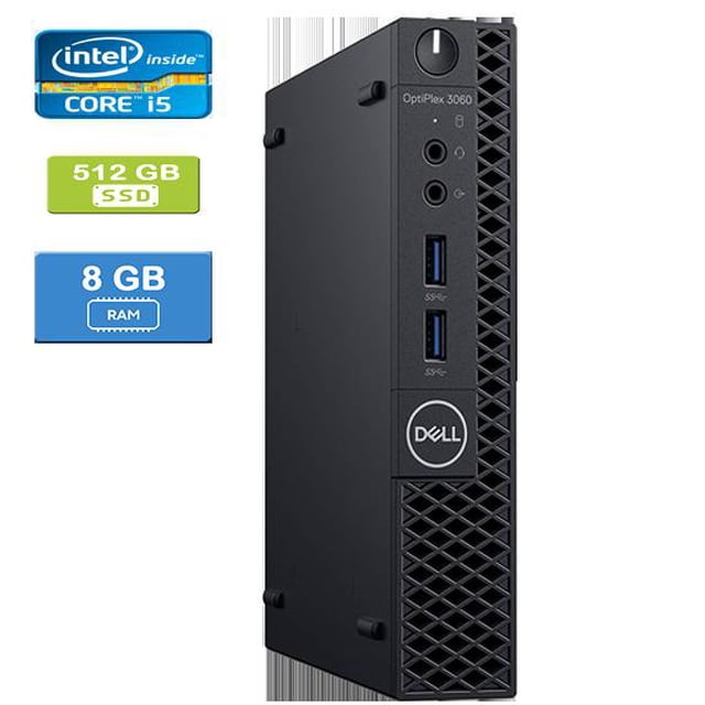 Remis à Neuf: DELL 3060 MICRO Intel Core i5-8400T 1.70 GHz, 8 Go, 512 Go SSD, Win 10 Pro