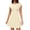 Beige, variant on Women's Sexy Low Back Mini Dress Short Sleeve Crew Neck A-Line Graduation Sundress